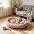 thumbnail image 1 of Fmbmuo Round Pet Bed Dog Bed Cat Bed, Soft Warm Cushion for Small Medium Dogs and Cats, Breathable All Season Sleeping Mat, Purple, 1 of 5