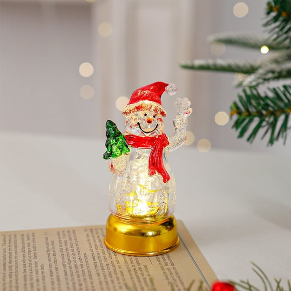 Fmbmuo Santa Claus Snowman Christmas Tabletop Decor 1 pcs Green Plastic Christmas Ornaments, Art Deco Magical Decor for Your Christmas Table/Tabletop
