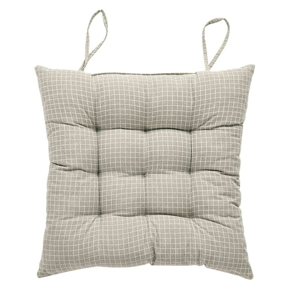 Fmbmuo Seat Cushion 15x15 Inch Fade Resistant Square Ties Seat Cushions, Minimalist 1Pcs 60%Cotton40%Linen (Gray)