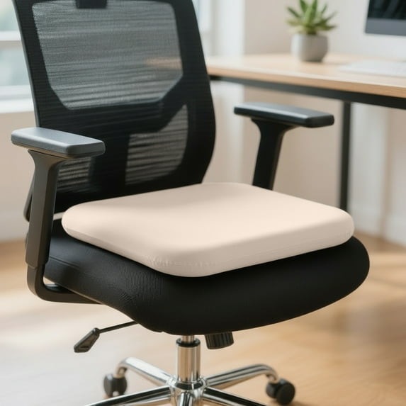 Fmbmuo Seat Cushion High Resilience Foam 14x14 Inch Rectangle Non-slip Seat Cushions, 1Pcs Polyester Minimalist (Beige)