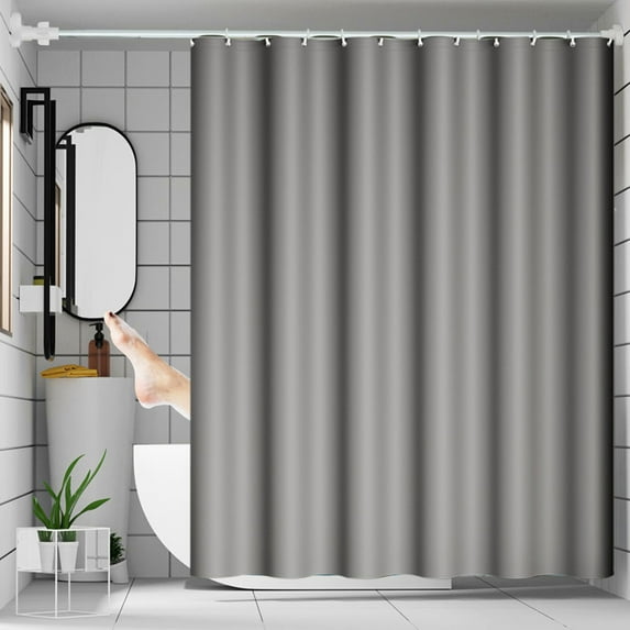 Fmbmuo Shower Curtain with Hanging Rings EVA Waterproof Modern Solid Color Simple