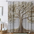 thumbnail image 1 of Fmbmuo Shower Curtains 72" x 72" Fabric Cute Embroidery Floral Bath Curtain Boho Mildew Resistant Neutral Abstract Bathtub Cortinas for Bathroom Decor, 1 of 5