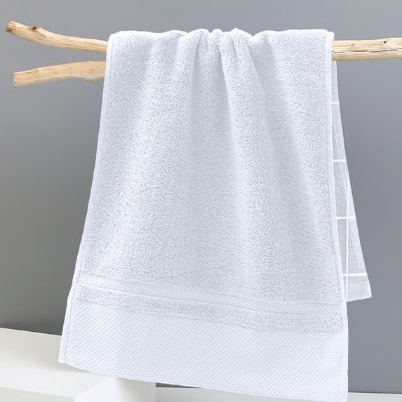 Fmbmuo Small Beach Towel Soft Absorbent Fade Resistant Women & Men, White Solid Color Single 40 x 19.6 inch Modern Pool Swim Towels for Swimming Pool Camping