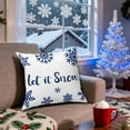 thumbnail image 1 of Fmbmuo Snowflake Christmas Throw Pillow Covers 18x18 Inch Blue Machine Washable Decorations, 1 Pcs Removable Cover Traditional Short Plush Pillow cases, for a Quick Living Room Makeover, 1 of 5