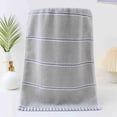 thumbnail image 1 of Fmbmuo Soft Bath Towels Striped Cotton Gray Washcloths, Absorbent Washable 14 x 28.7 inch Easy to Carry Gift Towels 1 Pcs, 1 of 5