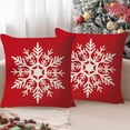 thumbnail image 1 of Fmbmuo Soft Christmas Pillow Covers Red 18x18 Inch Snowflake Decorations, Art Deco 1 Pcs Removable Cover Polyester Pillow cases, for Home Christmas Decor, 1 of 5