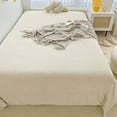 thumbnail image 1 of Fmbmuo Soft Velvet Flannel Sheet Set 1 Piece Winter Warm Antis Statics Non Pilling Bohemian 1x Bed Sheet Beige, 1 of 5