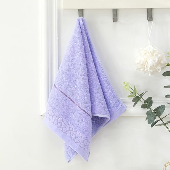 Fmbmuo Solid Color Bath Towels Cotton Reusable Purple Washcloths, Thick Kitchen & Bathroom 14" x 30" Soft Gift Towels 1 Pcs