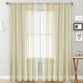 thumbnail image 1 of Fmbmuo Solid Sheer Curtains Beige Machine Washable Light Filtering Decorations， Thermal Insulation Rod Pocket Modern 1 pcs Window Curtains， Bedroom/Living Room,84 Inch, 1 of 5