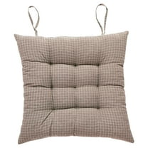 Fmbmuo Square Seat Cushion Ties 15x15 Inch Fade Resistant Seat Cushions, 1Pcs Minimalist 60%Cotton40%Linen (Brown)