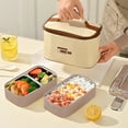 thumbnail image 1 of Fmbmuo Stainless Steel Lunch Box Stackable Reusable Brown Bento Box, 2-Tier with Hands Airtight Food/Fruit Storage Containers for Picnic and Travel, 1 of 5