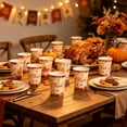 thumbnail image 1 of Fmbmuo Thanksgiving Pumpkin Maple Leaf Disposable Paper Cups 20 Pack Fall Party Supplies, 1 of 5
