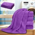 thumbnail image 1 of Fmbmuo Thick Bath Towels Purple Flock Solid Color Washcloths, Easy to Carry Reusable Soft 12 x 28 inch Gift Towels 1 Pcs, 1 of 5