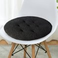 thumbnail image 1 of Fmbmuo Thick Seat Cushion Fade-Resistant Polyester Round for Dining Chairs, Portable Black Modern Bistro Chair Cushions 18"x 18", 1 of 5