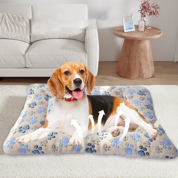 Fmbmuo Thick Warm Cat Dog Mat Warm Heated Large Pet Mat, Rectangular Cozy Soft for All Seasons Dog and Cats Nests (Blue)