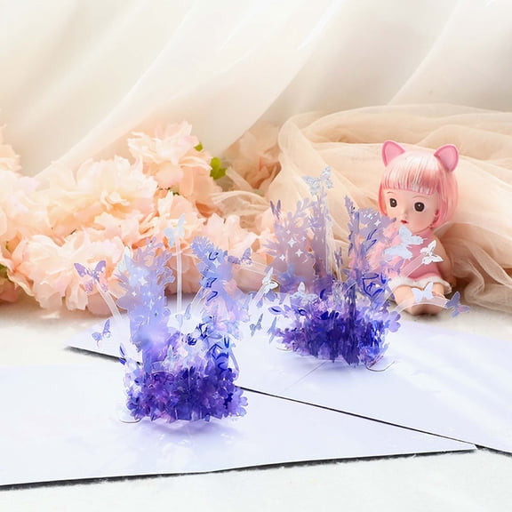 Fmbmuo Three Dimensional Greeting Card Crystal Flower 3d Paper Sculpture Birthday Greeting Message Thank You Card
