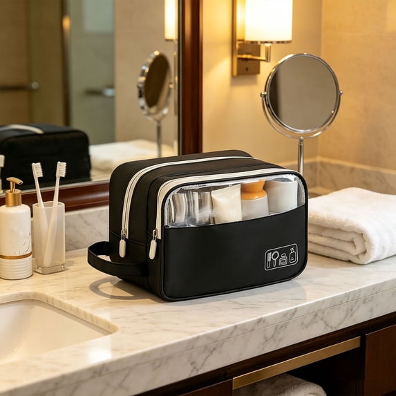 Fmbmuo Travel Cosmetic Storage , Reusable Waterproof Makeup Organizer Bag Multifunctional Zipper Toiletry Case For Travel Daily Use