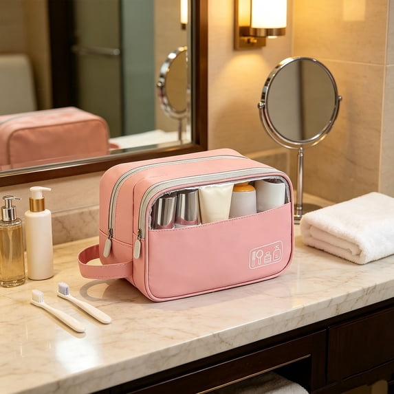 Fmbmuo Travel Cosmetic Storage , Reusable Waterproof Makeup Organizer Bag Multifunctional Zipper Toiletry Case For Travel Daily Use