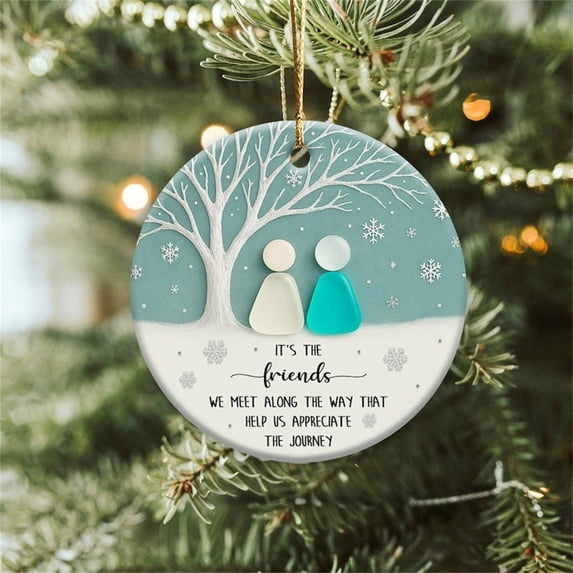 Fmbmuo Unbreakable Personalized Christmas Ornaments White Sea Glass Christmas Ornament 1 Pcs Christmas Decorations Pastel Modern Acrylic Christmas Decor Fun Decoration Gifts