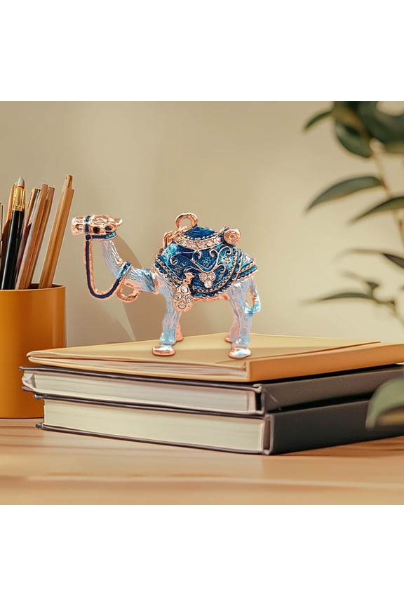 Valentine's Day Camel Keychain Ornament Blue Cozy Tabletop Decorations, Industrial Gift Water-Resistant Alloy Home Decor Holiday Keepsake