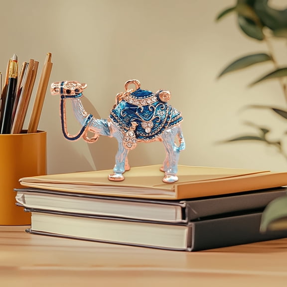 Fmbmuo Valentine's Day Camel Keychain Ornament Blue Cozy Tabletop Decorations, Industrial Gift Water-Resistant Alloy Home Decor Holiday Keepsake