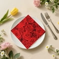 thumbnail image 1 of Fmbmuo Valentine's Day Roses Napkins 20 Pcs Paper Decorations, Heavy-Duty Red Sweet Cutlery Set for Date Night, 1 of 5