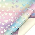 thumbnail image 1 of Fmbmuo Valentine's Day Wrapping Paper 1 Rolls Holographic Pink Birthday/Gift Wrapping Paper, Colorful Heart Pattern Easy-Cut 17 inch x 9.8 ft Gift Decorations for Holiday Party Favors, 1 of 4