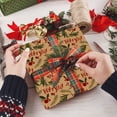 thumbnail image 1 of Fmbmuo Vintage Christmas Wrapping Paper Decorative Floral Brown 1 Pcs Gift Wrapping, 70x100 CM Modern Wrapping Paper for Multiple Gift Giving Events, 1 of 5