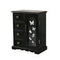 thumbnail image 1 of Fmbmuo Vintage Jewelry Box Stackable Wardrobe Design 4-Layer Black Valentine's Day Gift, Classic Anniversary Wood Decorative Storage Boxes Display for Earrings Bracelets Rings, 1 of 5