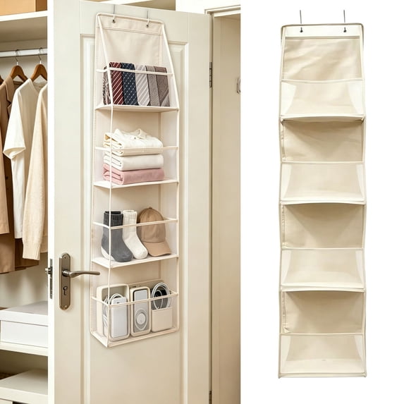 Fmbmuo Wall Hanging Storage Organizer , Reusable Behind The Door Storage Storage Compartments For Clothes For Bedroom Living Room Bathroom