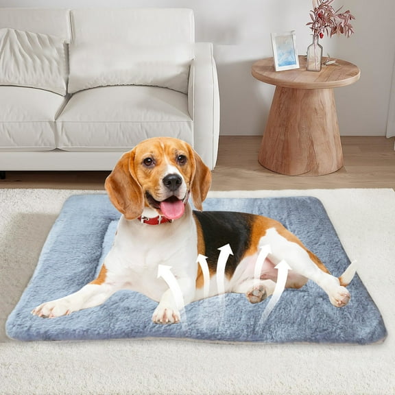 Fmbmuo Warm Cat Dog Mat Thick Warm Large Heated Pet Mat, Cozy Rectangular Soft for All Seasons Dog and Cats Nests (Blue)