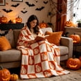 thumbnail image 1 of Fmbmuo Warm Halloween Spooky Pumpkin Throw Blanket , Lightweight Soft Cozy Decorative , For Sofa Couch Bed Home Holiday Decoration, 1 of 9