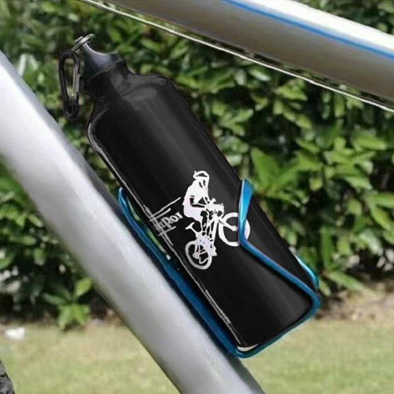 Fmbmuo Water Bottle Black Aluminum alloy Sports High Volume 650ml with Carry Handle