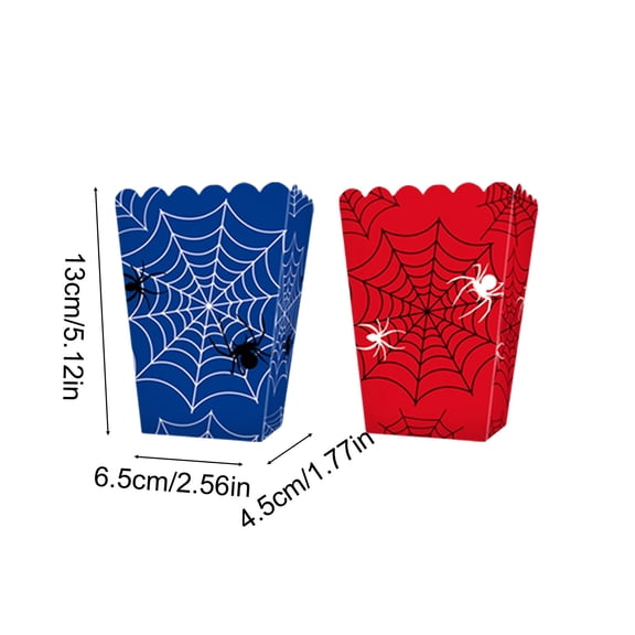 Fmbmuo Web Theme Halloween Party Supplies Popcorn Boxes Disposable For Halloween Party Snacks