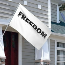 Fmbmuo White Freedom Flag,All-Weather Nylon Banner for Year-Round Outdoor Display & Parades