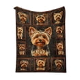 thumbnail image 1 of Fmbmuo Yorkshire Terrier Dog Pattern Flannel Blanket – Cozy Print Throw for Sofa Bed, Gift for Dog Lovers, 1 of 5