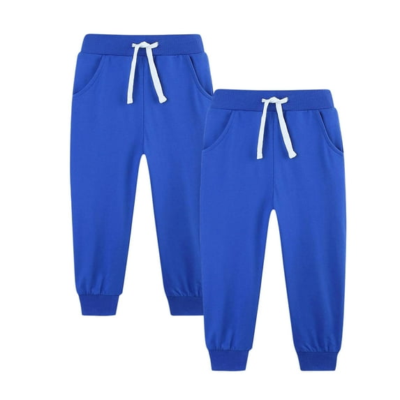 Fmbrln 2PC Boys Sweatpants Baggy Drawstring Elastic Waist Joggers Pants Fashion Casual Soft Comfy Athletic Pants with Pockets, Sizes 5-13Y