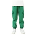 thumbnail image 1 of Fmbrln Boys Cargo Sweatpants Elastic Waist Multipockets Joggers Pants Casual Loose Comfy Athletic Pants Fall Fashion Trousers for Kids 8-13Y, 1 of 5