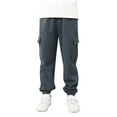thumbnail image 1 of Fmbrln Boys Cargo Sweatpants Elastic Waist Multipockets Joggers Pants Casual Loose Comfy Athletic Pants Fall Fashion Trousers for Kids 8-13Y, 1 of 5
