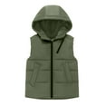 thumbnail image 1 of Fmbrln Boys and Girls Puffer Vest with Hood Full Zip Up Sleeveless Quilted Jackets Fall Winter Thickened Warm Coat with Pockets, Sizes 3-11Y, 1 of 3