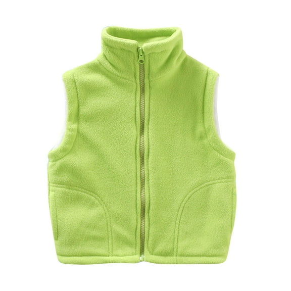 Fmbrln Boys and Girls Winter Fleece Vest Full Zip Up Stand Collar Sleeveless Jackets Fall Winter Thickened Warm Outwear, Sizes 3-12Y