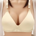 thumbnail image 1 of Fmbrln Bras for Women No Underwire, Sexy Full Cup Wirefree Bras Lightweight Adjustable Bras Underwear, Beige L（38/85）, 1 of 5