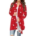 thumbnail image 1 of Fmbrln Christmas Cardigan Sweaters for Women Fashion Christmas Print Long Sleeve Open Front Cardigan Comfy Soft Fleece Lined Cardigan Coat, 1 of 8