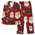 thumbnail image 1 of Fmbrln Christmas Pajamas Sets for Women Long Sleeve Turndown Collar Shirts and Wide Leg Pajamas Pants Sets Fashion Christmas Print Home Sleepwear Sets Festival Party Sets, 1 of 7