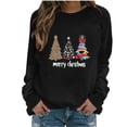 thumbnail image 1 of Fmbrln Christmas Sweatshirt for Women Cute Christmas Tree Print Long Sleeve Crew Neck Pullover Tops, 1 of 5