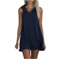 thumbnail image 1 of Fmbrln Dresses for Women Sleeveless Hooded Tank Dress Summer Casual Loose Athletic Mini Dress, 1 of 9