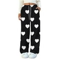 thumbnail image 1 of Fmbrln Flannel Pajamas Pants for Women Fall Winter Thickened Fleece Warm Pajamas Drawstring Elastic Waist Fashion Cute Print Wide Leg Pajamas Pants Soft Comfy Home Sleepwear Pants with Pockets, 1 of 4