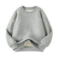 thumbnail image 1 of Fmbrln Girls Boys Fleece Sweatshirts Crew Neck Long Sleeve Solid Pullover Sweatshirts Fall Winter Fashion Warm Clothes for Kids 3-13Y, 1 of 4