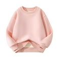 thumbnail image 1 of Fmbrln Girls Boys Fleece Sweatshirts Crew Neck Long Sleeve Solid Pullover Sweatshirts Fall Winter Fashion Warm Clothes for Kids 3-13Y, 1 of 4