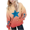thumbnail image 1 of Fmbrln Girls Cute Hoodies Long Sleeve Gradient Star Print Hooed Sweatshirts Loose Comfy Pullover Tops with Pockets Fall Winter Fashion Clothes for Kids 4-13Y, 1 of 5
